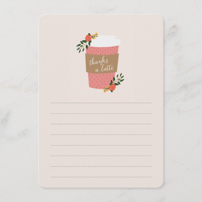 Danke für die Latte Stationery Mitteilungskarte (Vorderseite)