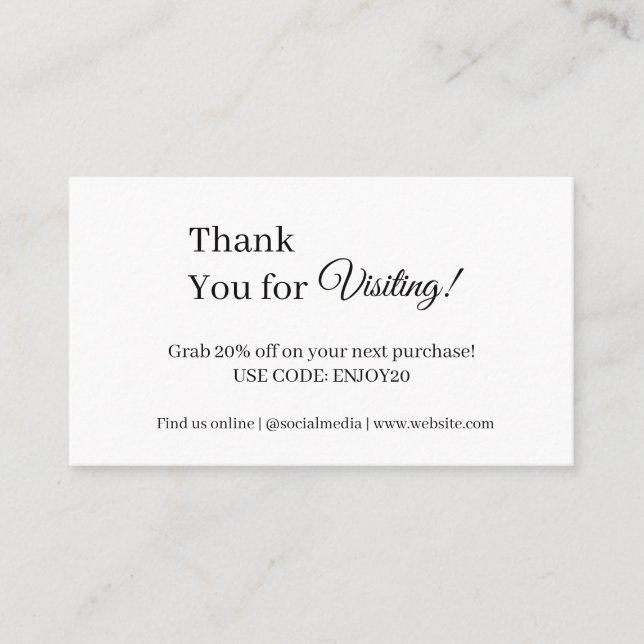 Danke für die Liebe | Peach Modern Business Logo Rabattkarte (Vorderseite)