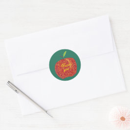 Danke für die Pointillismus-Apfel-Aufkleber Runder Aufkleber