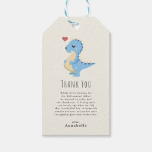 Danke für die Preggosaurus-Dinosaurier-Jungen-Baby Geschenkanhänger