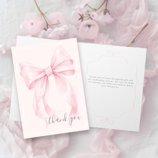 Danke für die rosa Schleife Mädchen Baby-Party Karte