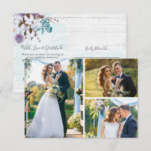 Danke für die Southern Cotton 3-Foto Wedding Card Einladung