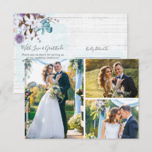 Danke für die Southern Cotton 3-Foto Wedding Card Einladung