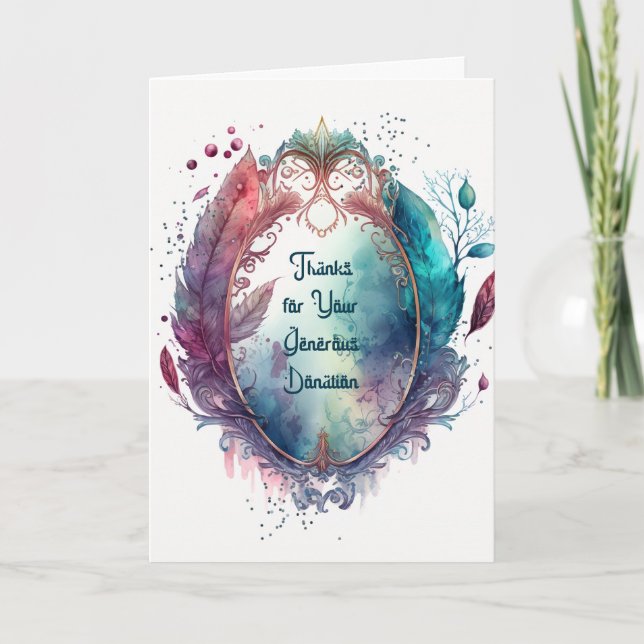 Danke für die Spendenkarte mit den Wirbel (Vorderseite)