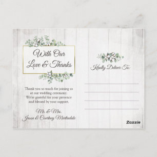 Danke für die Südwolle 3-Foto Hochzeit Postkarte