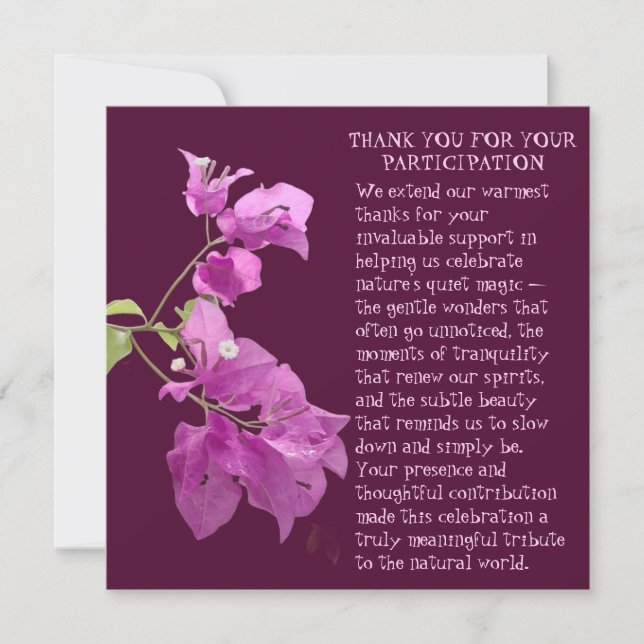 DANKE FÜR DIE TEILNAHME AN NATUREREIGNISSEN (Vorderseite)