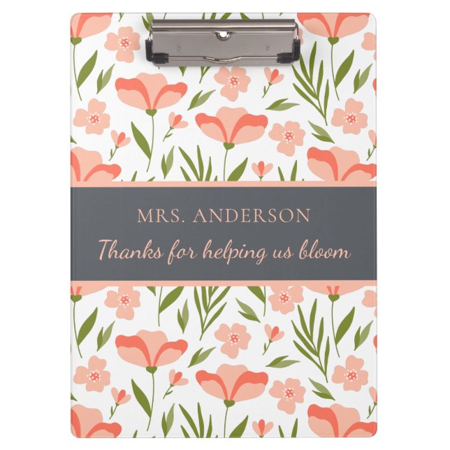 Danke für die Unterstützung der Bloom-Zwischenabla Klemmbrett (Vorderseite)