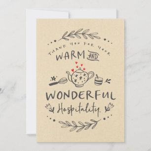 Danke für die warme und herrliche Gastfreundschaft Karte