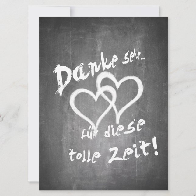Danke für diese tolle Zeit auf einer Kreidetafel (Vorderseite)