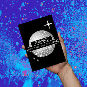 DANKE für Disco Love Ball Retro Geburtstag Postkarte