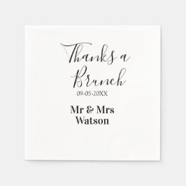 Danke für ein Brunch nach der Hochzeit Name Datum  Serviette