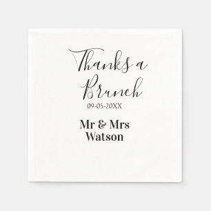 Danke für ein Brunch nach der Hochzeit Name Datum  Serviette