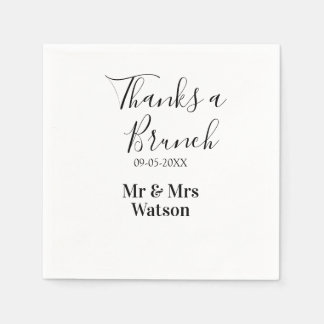 Danke für ein Brunch nach der Hochzeit Name Datum Serviette