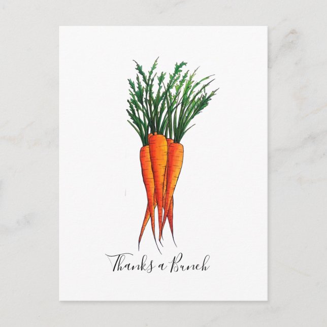 Danke für ein Bündel Karotten Orange Gemüse Postkarte (Vorderseite)