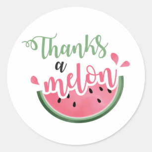 Danke für eine Melone Wassermelone erster Geburtst Runder Aufkleber