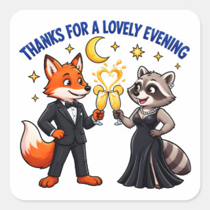 Danke für einen wundervollen Abend Süßer Fuchs Was Quadratischer Aufkleber