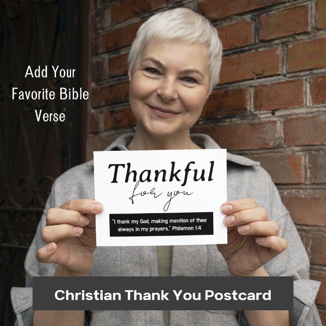 Danke für euch Philemon Gebet Postkarte (Add Your Favorite Bible Verse Thank You Postcard)