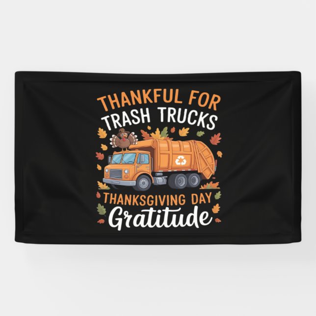 Danke für Gerecycelt LKW Erntedank Day Garbag Banner (Horizontal)