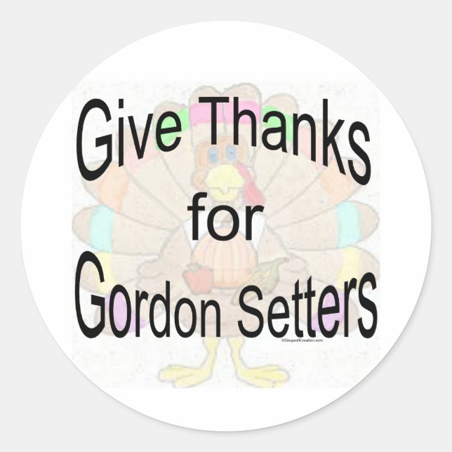Danke für Gordon Setters Sticker (Vorderseite)