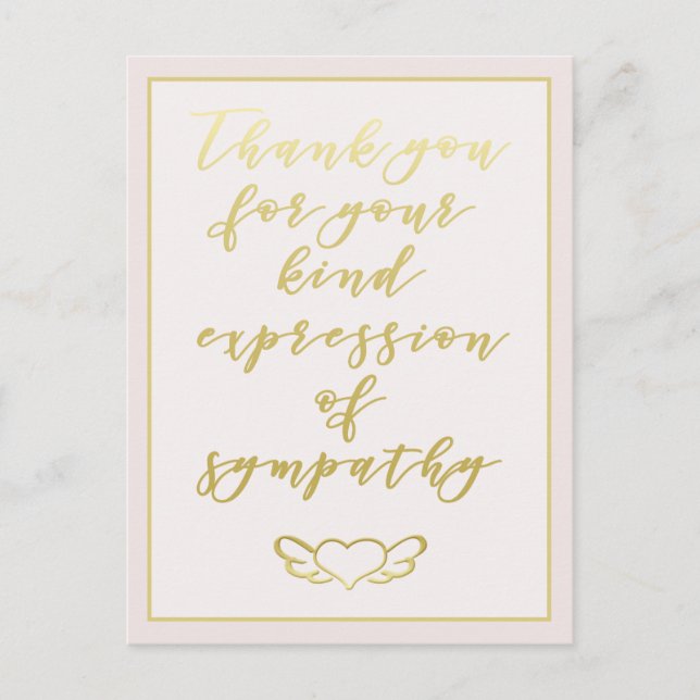 Danke für Ihr Beileid - Blush Pink Postkarte (Vorderseite)