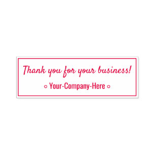 "Danke für Ihr Geschäft!" & Firmenname Permastempel