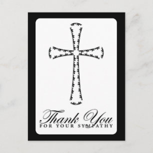 Danke für Ihr Mitgefühl (elegantes Kreuz) Postkarte