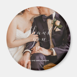 Danke für Ihr Script-Hochzeit-Foto Magnet