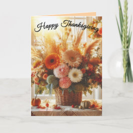 Danke für Ihre Autum Blume Erntedank Card Feiertagskarte