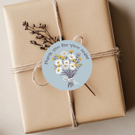 "Danke für Ihre Bestellung" Daisy Bouquet Custom Runder Aufkleber