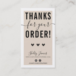 DANKE FÜR IHRE BESTELLUNG Weizenschwarz einfügen Visitenkarte