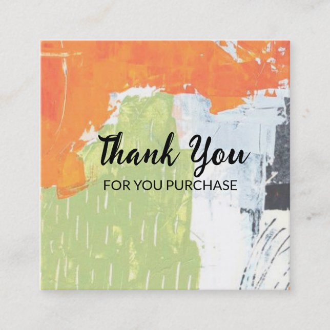 Danke für Ihre Einkaufskarte Quadratische Visitenkarte (Vorderseite)