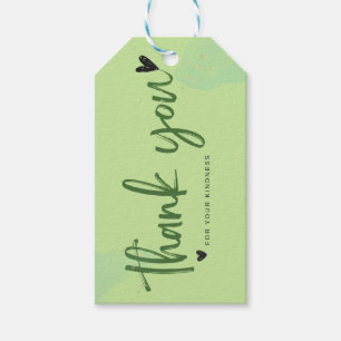 Danke für Ihre Freundlichkeit Grüne Aquarellkarte Geschenkanhänger