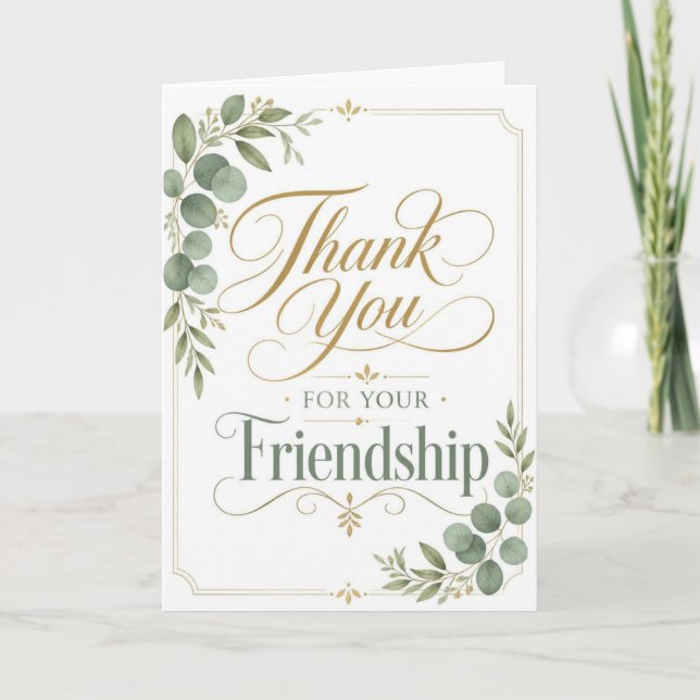 Danke für Ihre Freundschaft Karte (Vorderseite)