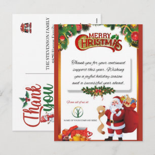 Danke für Ihre Geschäftschristmas-Karten Feiertagspostkarte