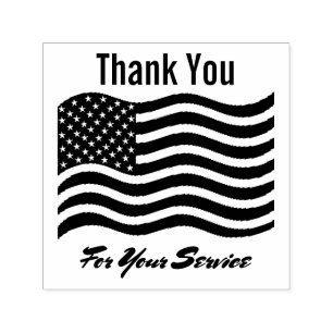 Danke für Ihre Service-Amerikanische Flagge  Permastempel