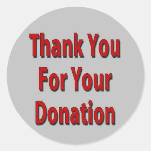 Danke für Ihre Spende Runder Aufkleber
