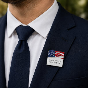 Danke für Ihren Dienst Amerikanische Flagge  Button