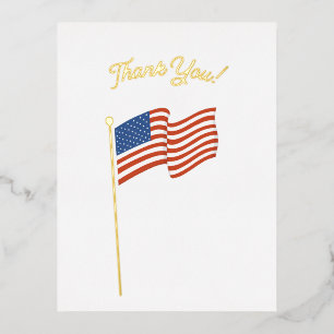 Danke für Ihren Dienst Amerikanische Flagge Vetera Folien Feiertagspostkarte