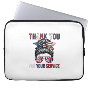 Danke für Ihren Dienst Patriotischer Unordentliche Laptopschutzhülle
