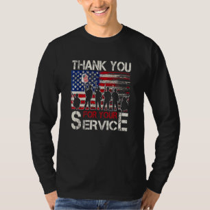 Danke für Ihren Dienst Veteran US-Flagge Veteran T-Shirt