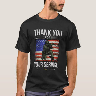 Danke für Ihren Dienst Veteran US-Flagge Veteran T-Shirt