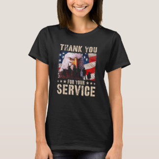 Danke für Ihren Dienst Veteran US-Flagge Veteran T-Shirt