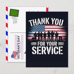 Danke für Ihren Dienst: Veterans Day 2026 Feiertagspostkarte