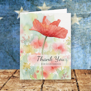 Danke für Ihren Dienst Veterans Day Mohnblume Karte