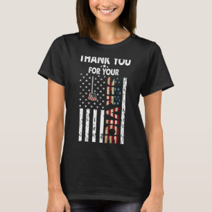 Danke für Ihren Dienst Vintage Amerikanische Flagg T-Shirt