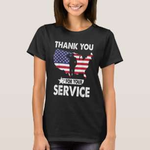 Danke für Ihren Dienst Vintage Amerikanische Flagg T-Shirt