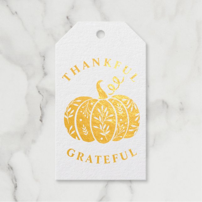 Danke für Ihren Erntedank Goldfoil Geschenkanhänger (Vorderseite)