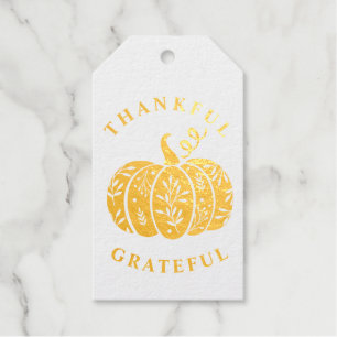 Danke für Ihren Erntedank Goldfoil Geschenkanhänger