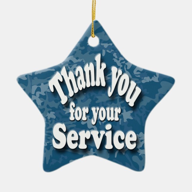 "danke für Ihren Service Keramik Ornament (Vorne)