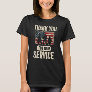 Danke für Ihren Veteranen-US-Flagge-Dienst T-Shirt